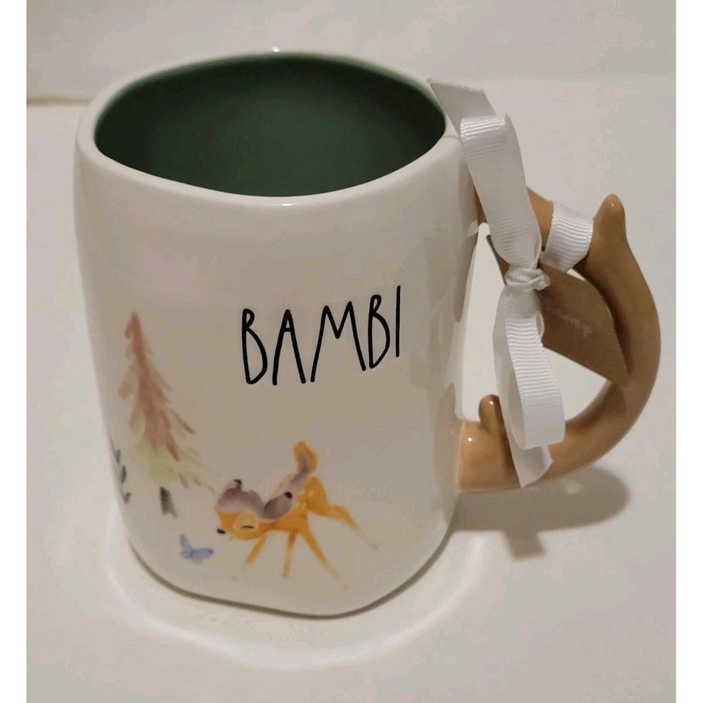 Rae Dunn Bambi White Mug Disney Antler Handle Artisan Collection NWT by Magenta